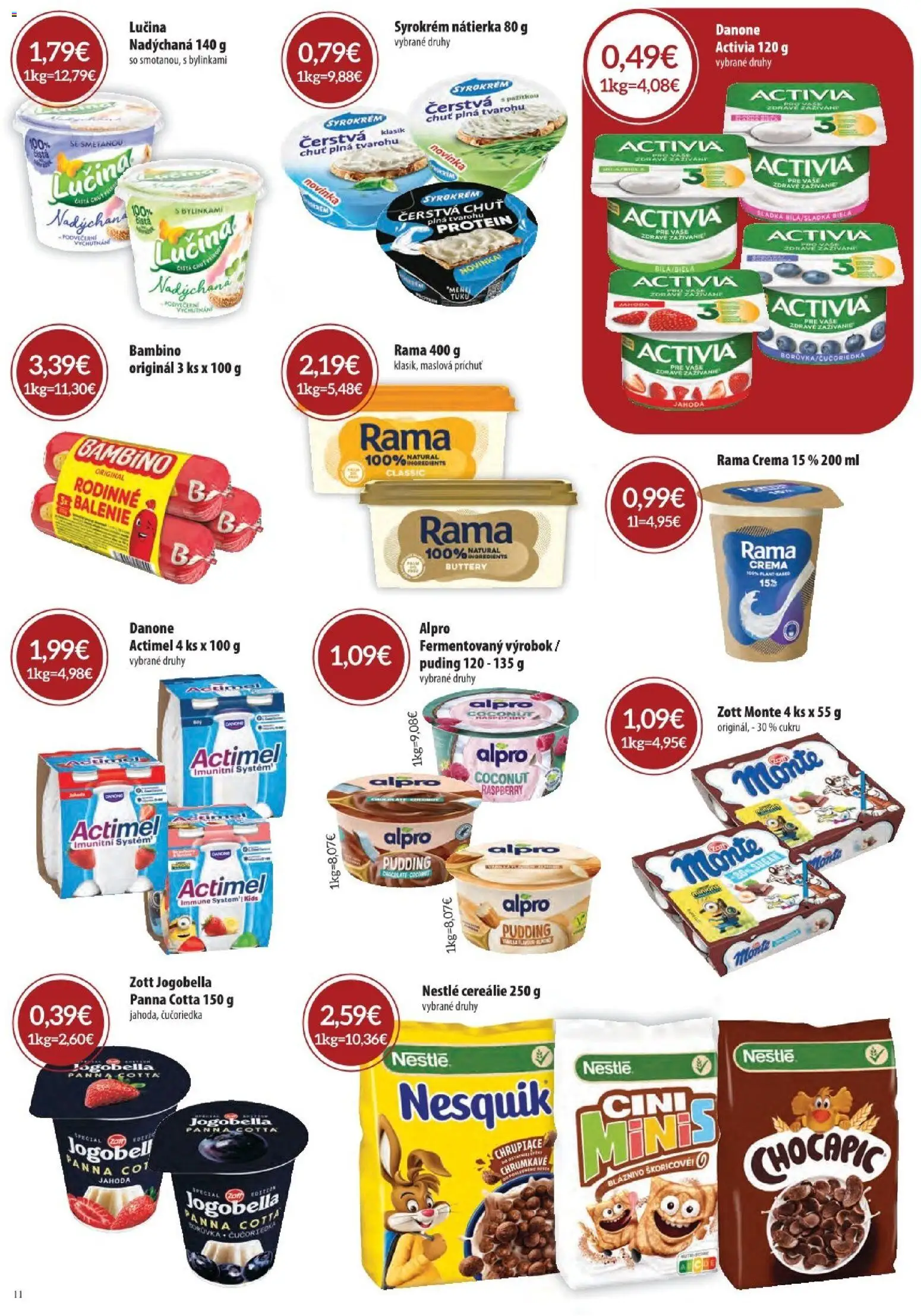Náhľad Sintra letáku platného od 01.10.2026 - Protein, Puding, Actimel, Alpro, Nátierka, Rama, Chocapic, Cereálie