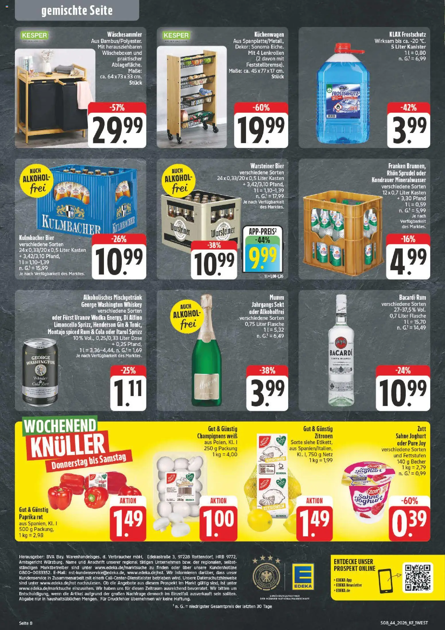 Vorschau von dem Prospekt des Geschäftes nah & gut, gültig ab dem 26.10.2026 - Alkohol, Limoncello, Gin, Bacardi, Champignons, Rum, Whiskey, Wodka