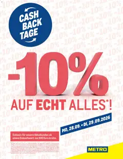 Vorschau der Angebote: Metro Metro angebote Cash Back gültig ab 28.09.2026
