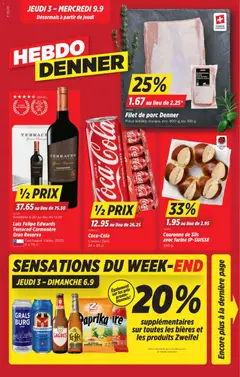 Vorschau des Merkblatts Denner aktionen FR vom Shop Denner gültig von 03.09.2026 bis 09.09.2026