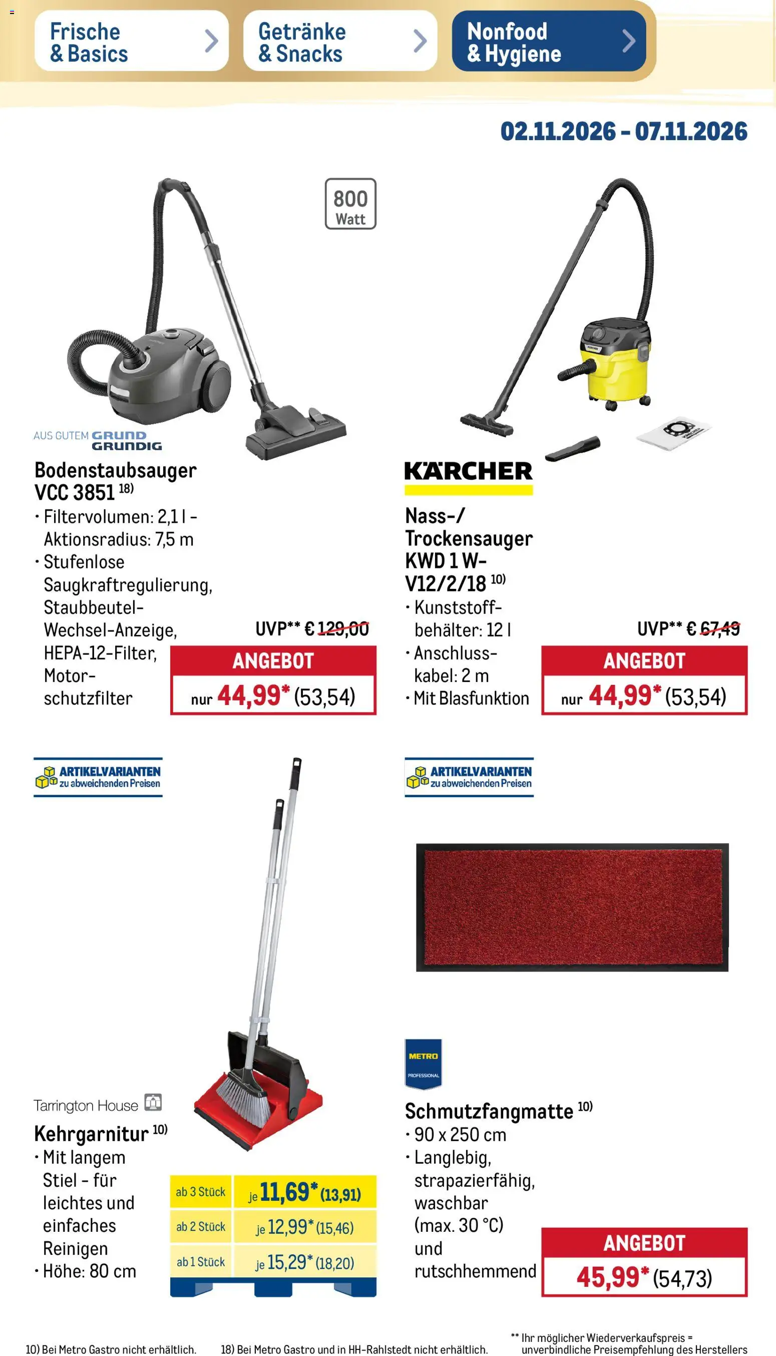 Vorschau von dem Prospekt des Geschäftes Metro, gültig ab dem 02.11.2026 - Kabel, Schmutzfangmatte