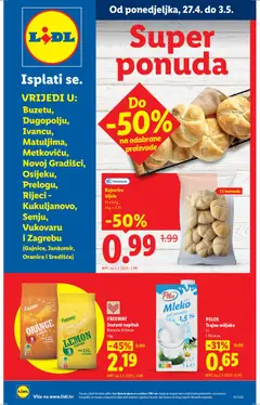Pregled letka Super ponuda Lidl trgovine Lidl vrijedi od 27.04.2026