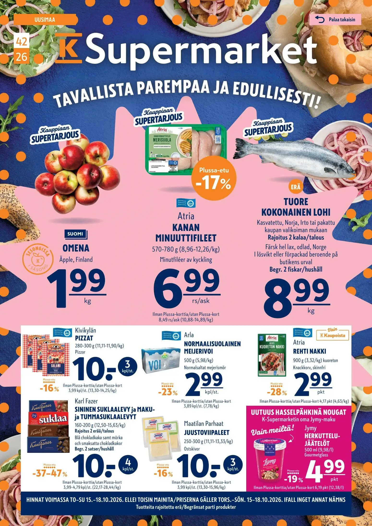 Kaupan K-Supermarket K-Supermarket tarjoukset esikatselu, voimassa 15/10/2026