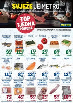 Pregled letka METRO HR - Top tjedna ponuda trgovine Metro vrijedi od 27.04.2026