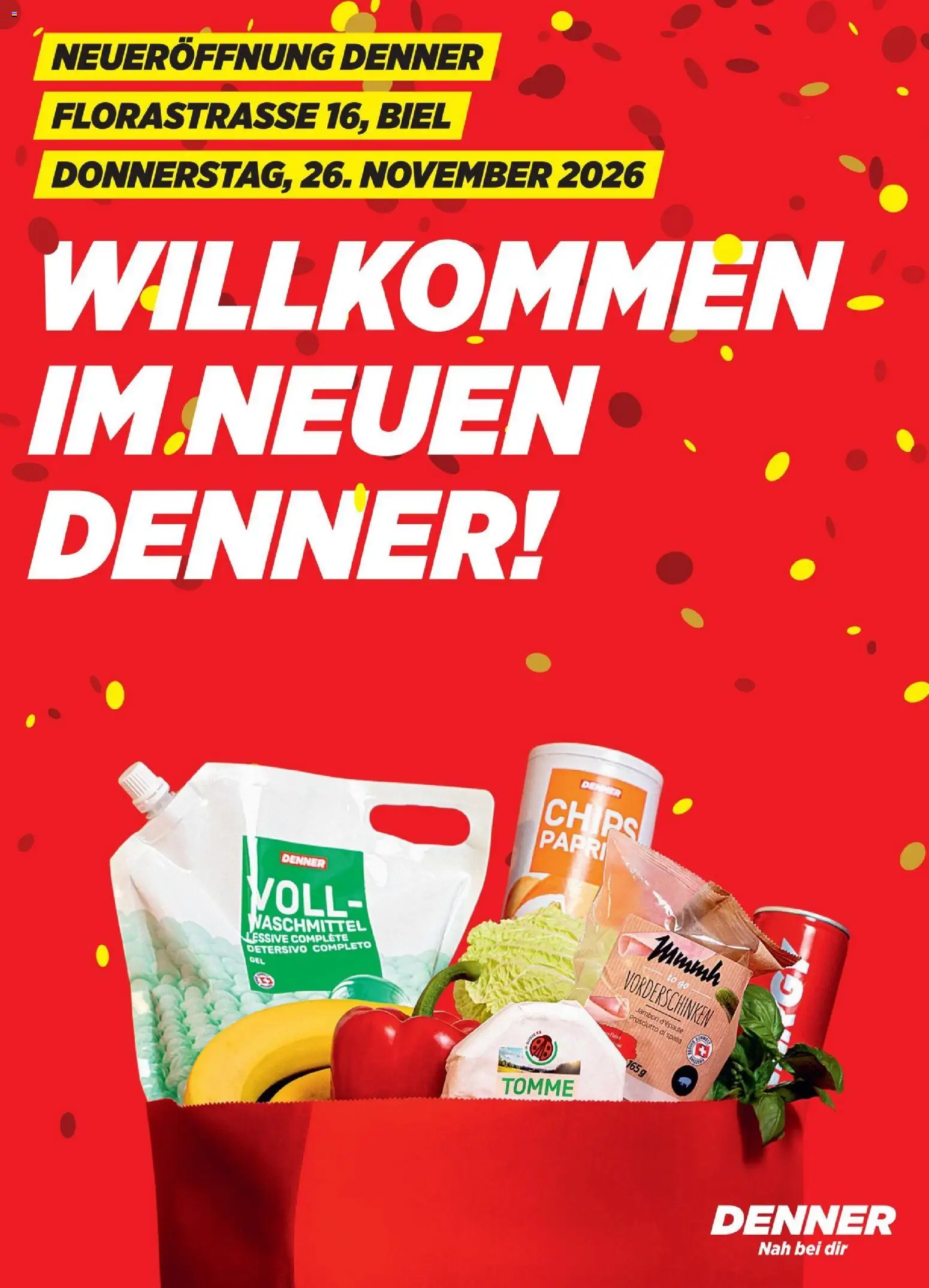 Vorschau des Merkblatts Denner aktionen Biel vom Shop Denner gültig von 26.10.2026 bis 28.10.2026 - Paprika, Chips, Waschmittel
