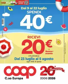 Anteprima dell'opuscolo COOP volantino C.so Europa dal negozio COOP valido da 09/07/2026