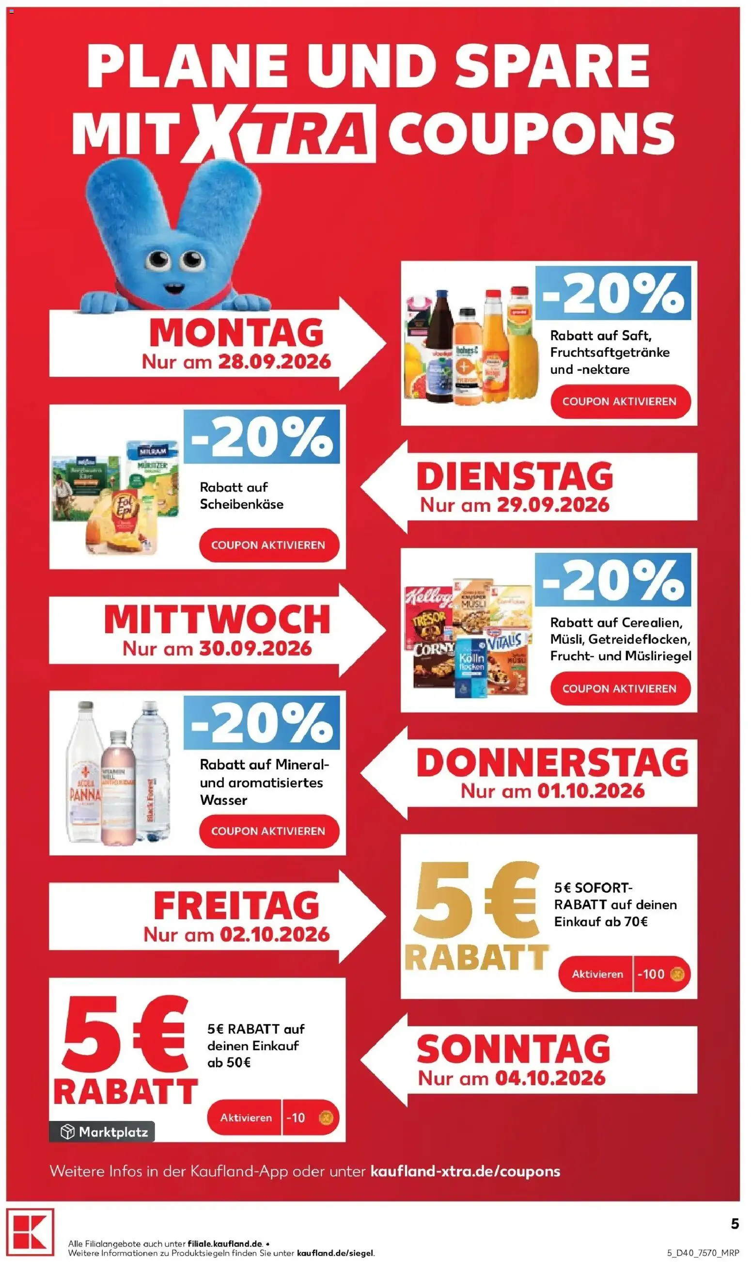 Vorschau von dem Prospekt des Geschäftes Kaufland, gültig ab dem 01.10.2026 - Wasser, Milram, Kolln, Musli