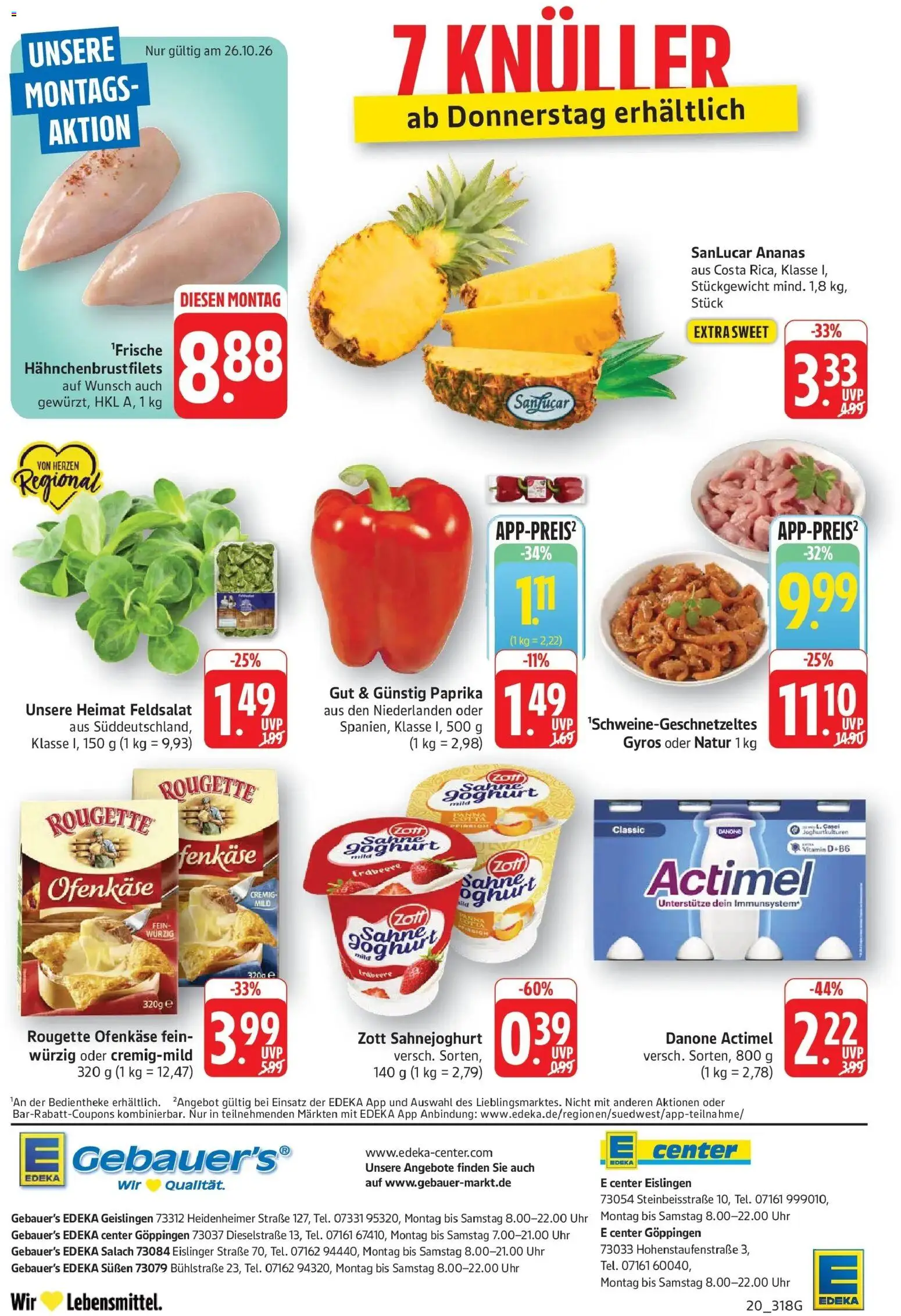Vorschau von dem Prospekt des Geschäftes Edeka, gültig ab dem 26.10.2026