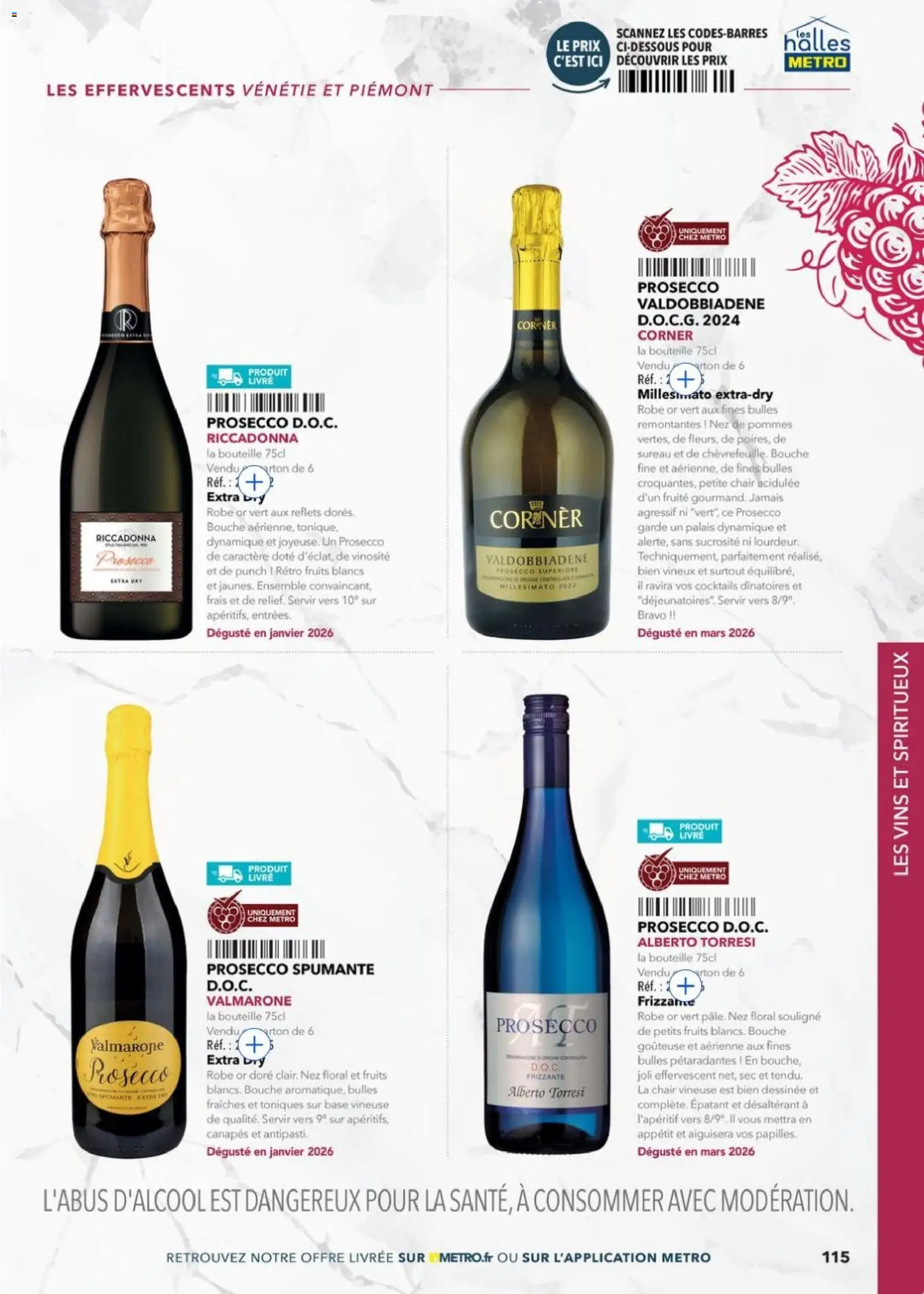 Prévisualisation de METRO - Guide Italie du magasin METRO formulaire valide 28/05/2026 - Canapés, Cocktails, Fruits, Prosecco, Base, Pommes, Prosecco Spumante, Prosecco Valdobbiadene