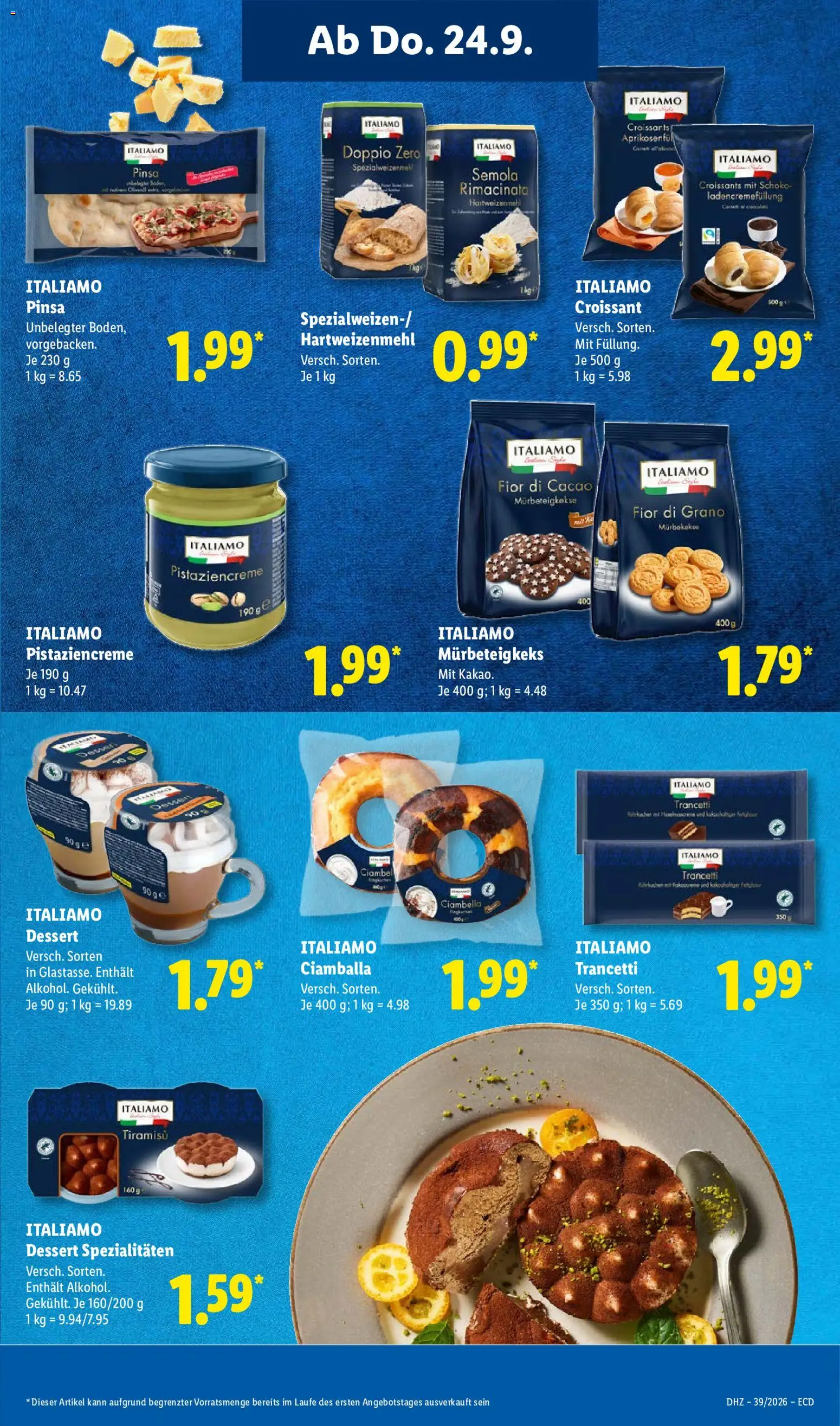 Vorschau von dem Prospekt des Geschäftes Lidl, gültig ab dem 21.09.2026 - Pizza, Croissant, Spezialitäten