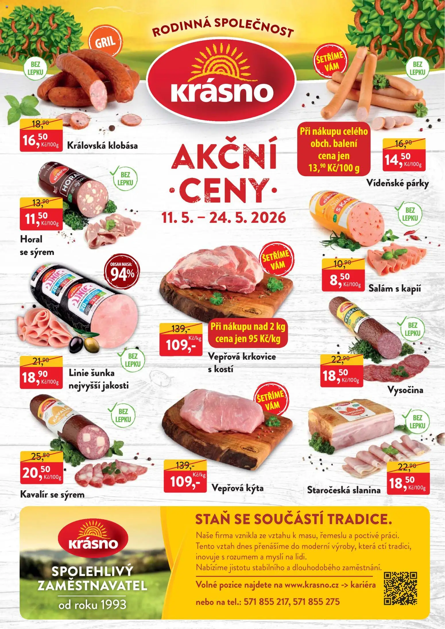 Náhled nabídky: MP Krásno MP Krásno leták platný od 11.05.2026 - Stan, Šunka, Klobása, Krkovice, Slanina, Kýta, Mysli, Vídeňské párky