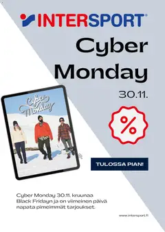 Kaupan Intersport Intersport Cyber Monday -ennakkoilmoitus esikatselu, voimassa 30/10/2026
