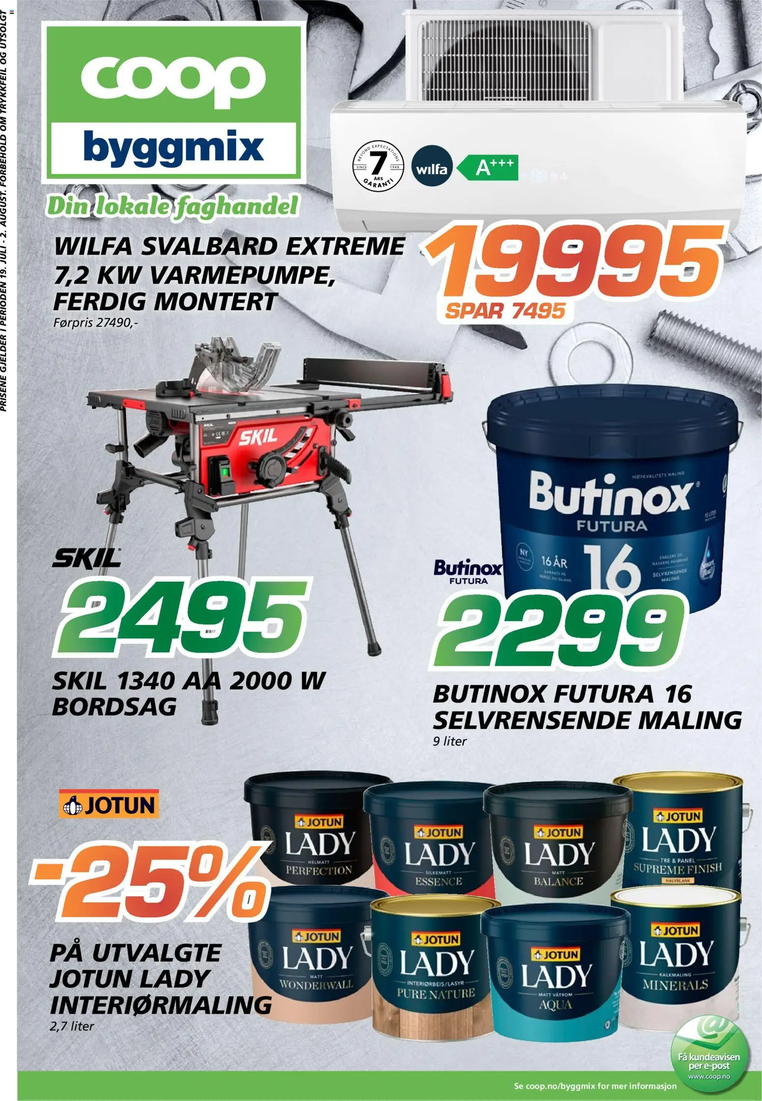 Forhåndsvis Coop Byggmix kundeavis fra butikk Coop Byggmix gyldig fra 20/07/2026 - Bordsag