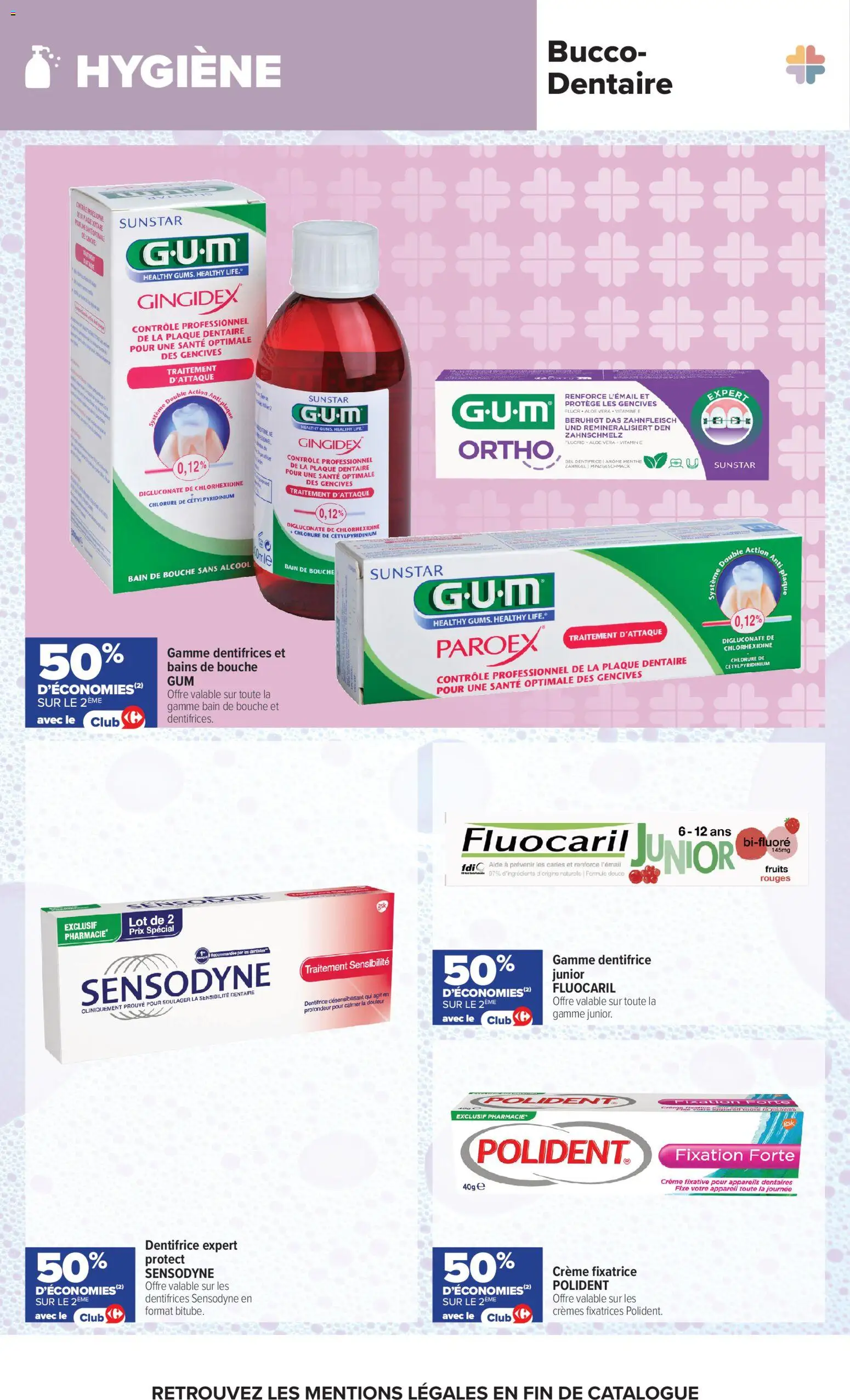 Prévisualisation de Carrefour Parapharmacie, beauté, santé, bein-être du magasin Carrefour formulaire valide 25/08/2026 - Fruits, Crème, Dentifrice, Bain de bouche, Menthe, Hygiène, Dentifrice Sensodyne, Alcool