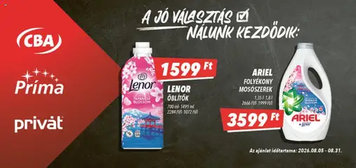 CBA Príma - CBA Príma akciós újság megtekintése, amely érvényes 2026.08.05.-től