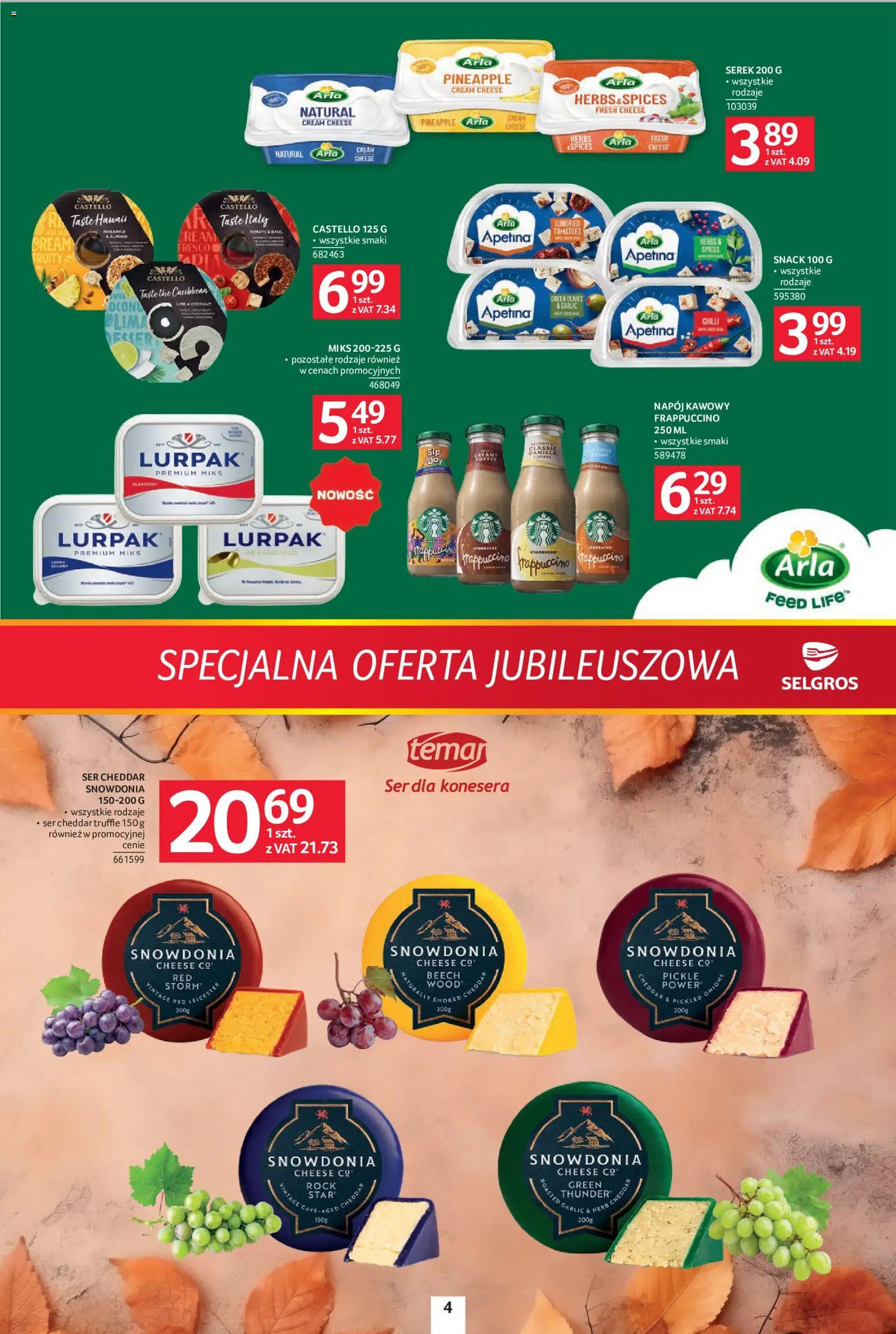 Pogląd gazetki "Selgros cash&carry gazetka - Specjalna Oferta Jubileuszowa" ze sklepu Selgros cash&carry ważnej od 24.09.2026 - Ser, Fresco, Ser cheddar, Cream cheese, Cheddar, Serek, Napój kawowy