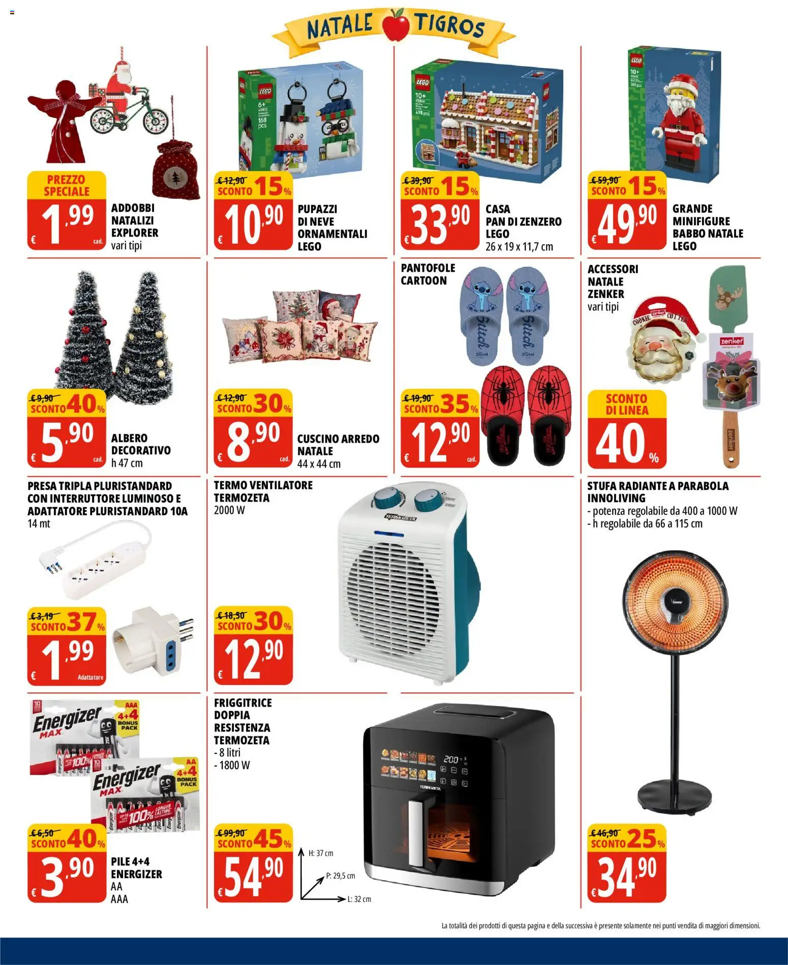 Anteprima dell'opuscolo Tigros volantino dal negozio Tigros valido da 28/10/2026 - LEGO, Zenzero, Cuscino, Adattatore, Friggitrice, Stufa, Pantofole, Presa