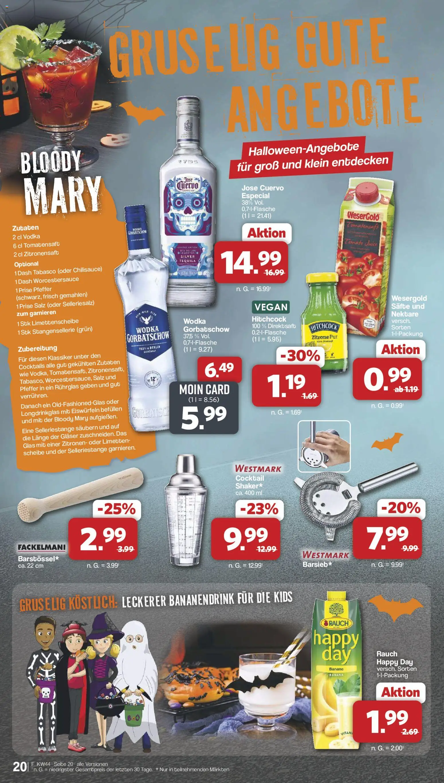 Vorschau von dem Prospekt des Geschäftes Famila Nordwest, gültig ab dem 26.10.2026 - Tequila, Vodka, Zitronen, Salz, Wodka, Wodka gorbatschow, Limetten, Pfeffer