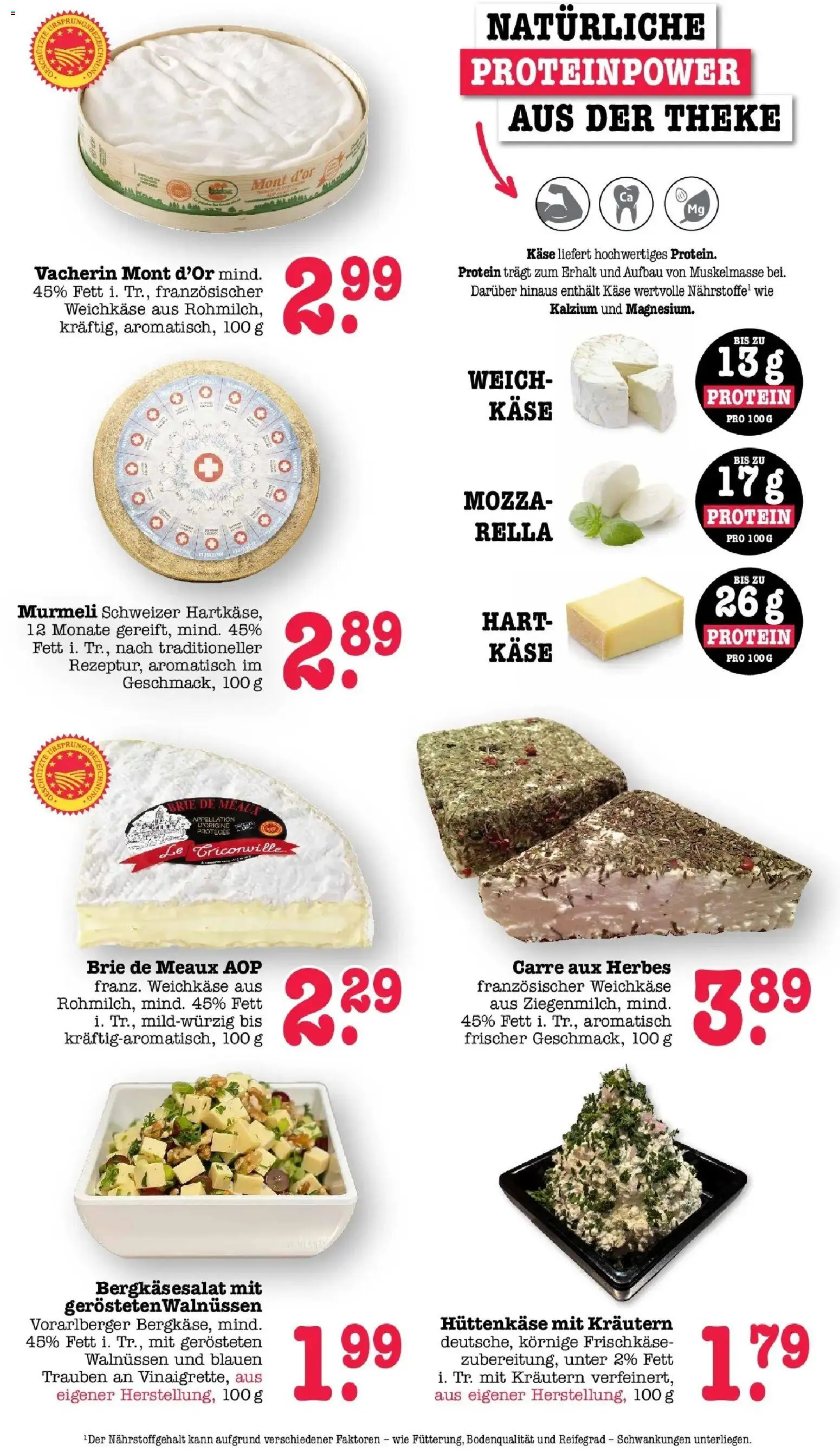 Vorschau von dem Prospekt des Geschäftes Edeka, gültig ab dem 26.10.2026 - Käse, Hüttenkäse, Trauben, Theke, Frischkase