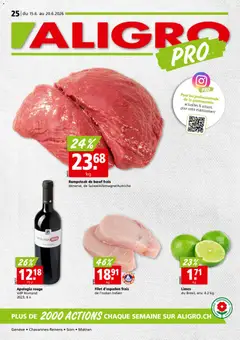 Vorschau des Merkblatts Aligro aktionen Chavannes, Matran, Genève, Sion vom Shop Aligro gültig von 15.06.2026 bis 20.06.2026