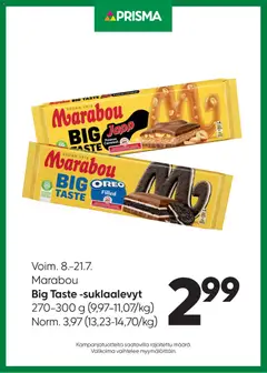 Kaupan Prisma Prisma tarjoukset Marabou esikatselu, voimassa 08/07/2026