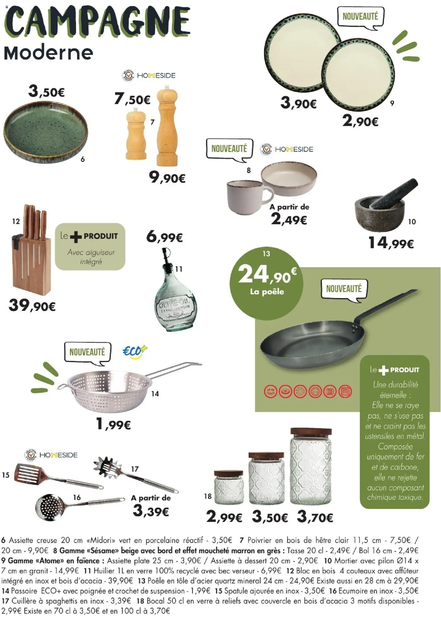 Prévisualisation de E.Leclerc La table d'automne 2026 du magasin E.Leclerc formulaire valide 01/09/2026 - Dessert, Poêle, Assiette, Olive, Cuillère, Spatule, Couvercle, Écumoire