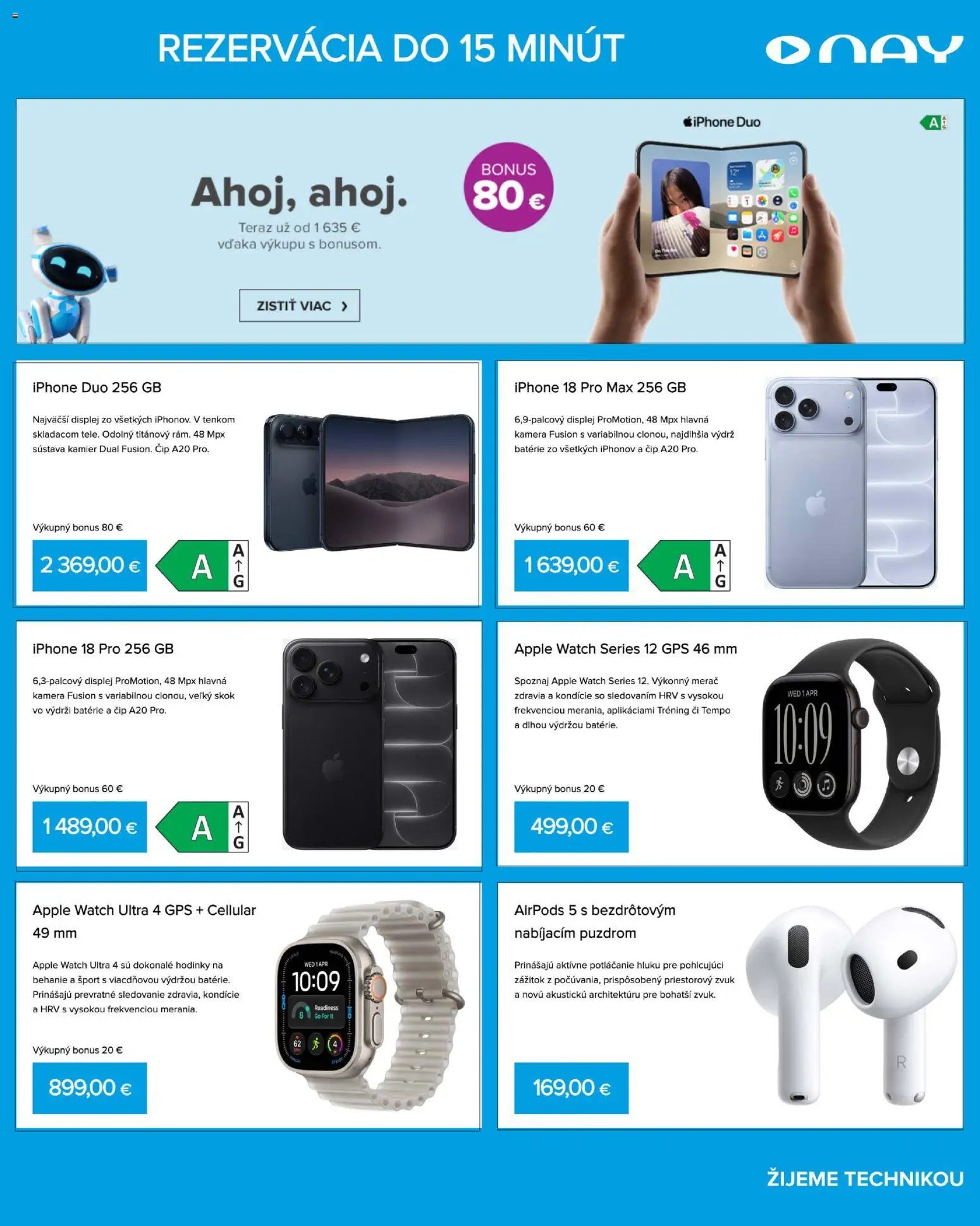 Náhľad NAY Elektrodom letáku platného od 19.10.2026 - Iphone, Apple Watch, Airpods, Apple, Kamera, Apple watch ultra, Gps, Watch