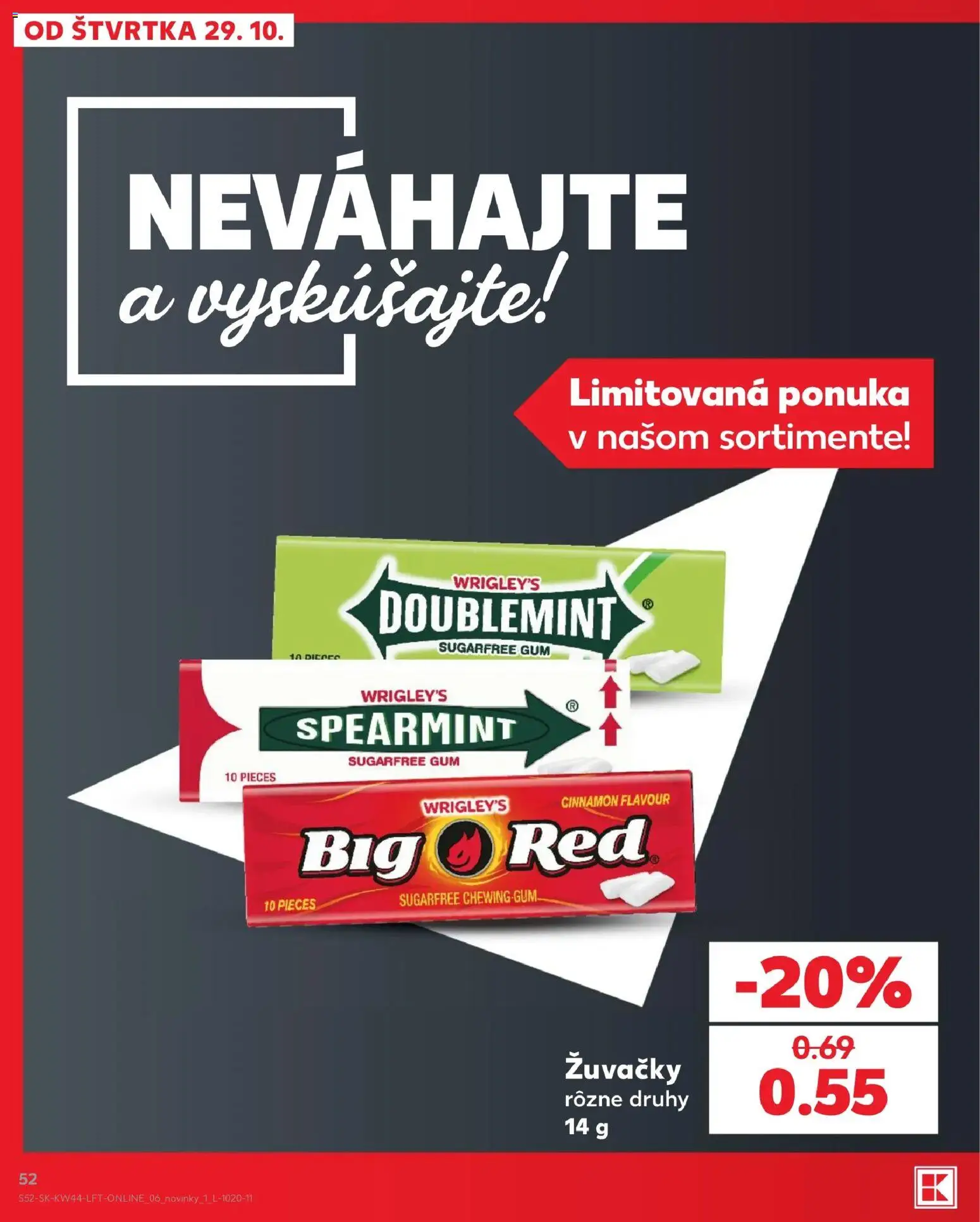 Náhľad Kaufland letáku platného od 29.10.2026 - Žuvačky