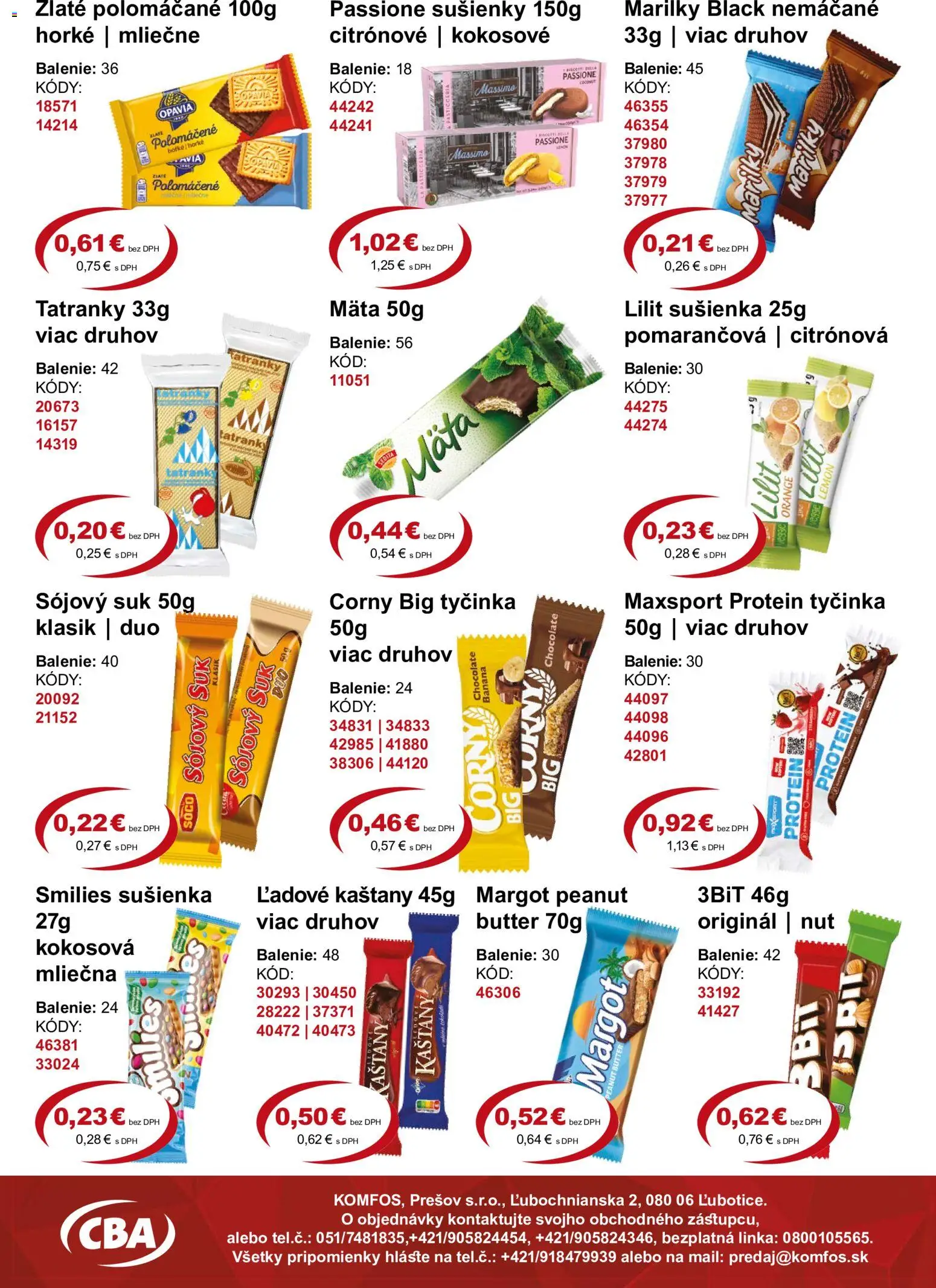 Náhľad CBA Komfos letáku platného od 18.09.2026 - Protein, Sušienky
