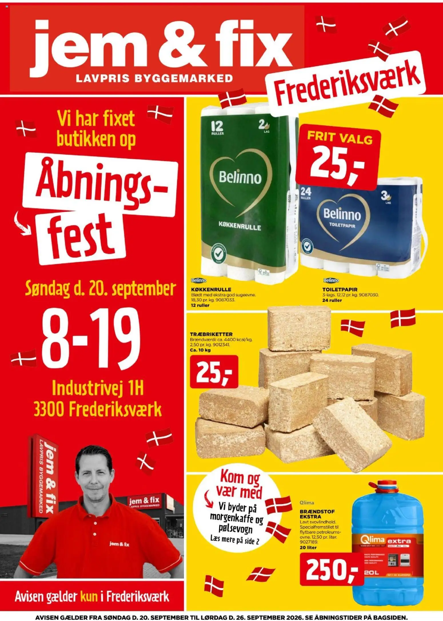 Eksempel på tilbudsavis Jem & fix - Åbningsavis - Frederiksværk fra butik Jem & fix gyldig fra 20/09/2026