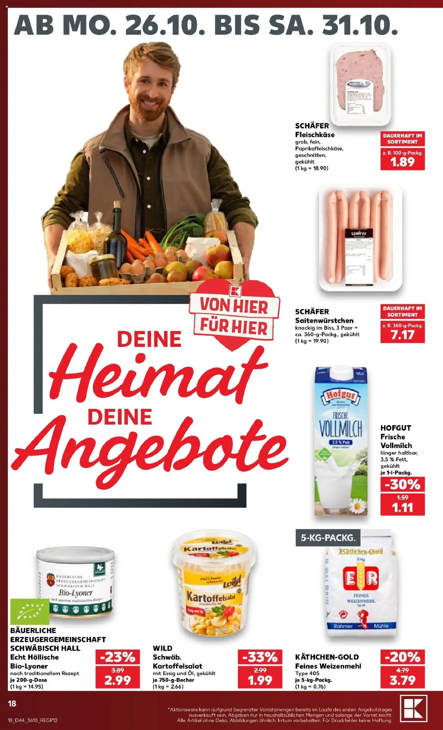 Vorschau von dem Prospekt des Geschäftes Kaufland, gültig ab dem 26.10.2026 - Essig, Weizenmehl