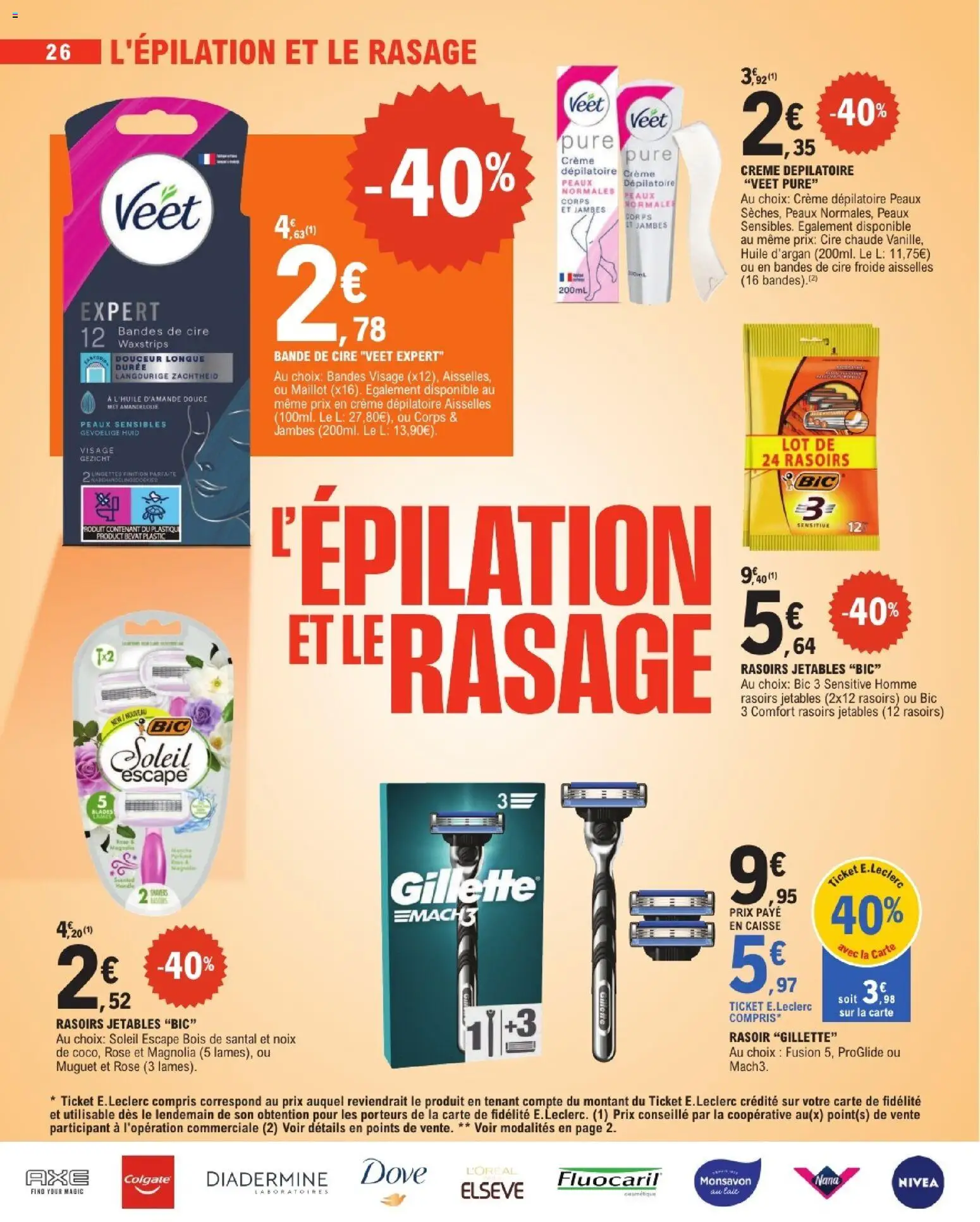 Prévisualisation de E.Leclerc Beaute automne du magasin E.Leclerc formulaire valide 01/09/2026 - Magnolia, Crème, Huile, Rasoir, Cire, Bande de cire, Rasoirs jetables, Huile d’argan