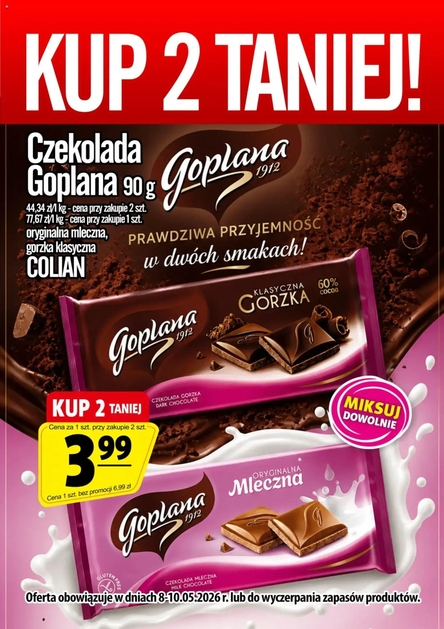 Pogląd gazetki "Prim Market promocja - Czekolada Goplana" ze sklepu Prim Market ważnej od 08.05.2026
