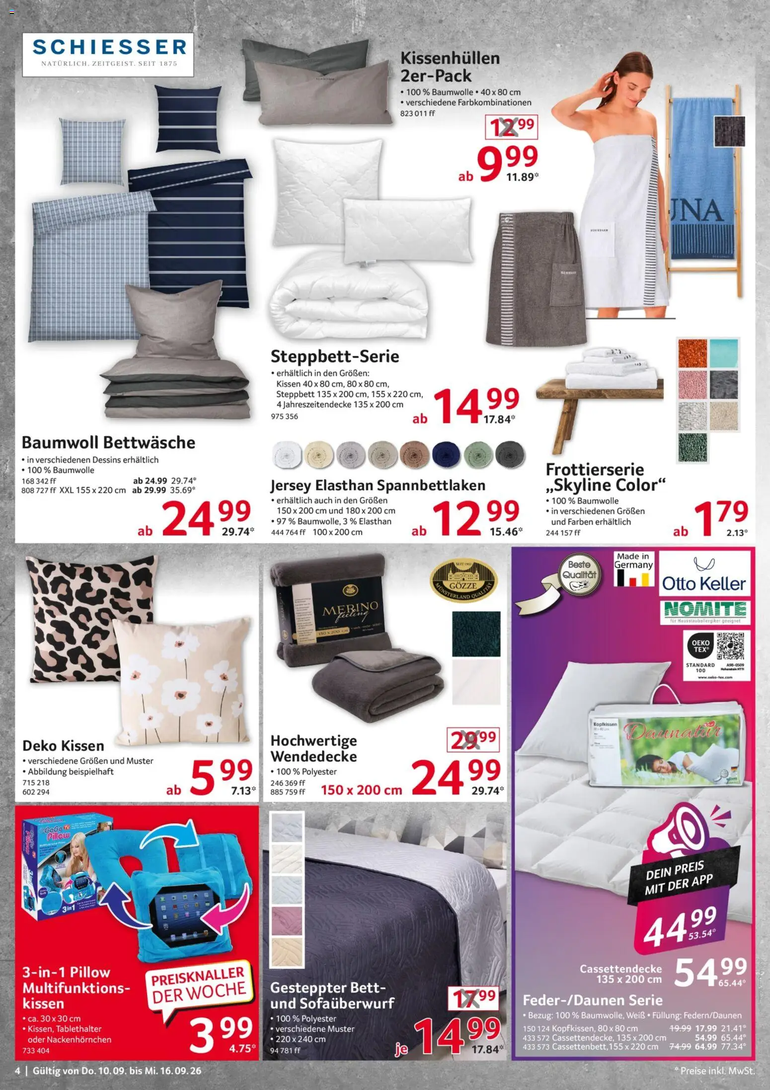 Vorschau von dem Prospekt des Geschäftes Selgros, gültig ab dem 10.09.2026 - Bettwäsche, Bett, Kissen, Kopfkissen