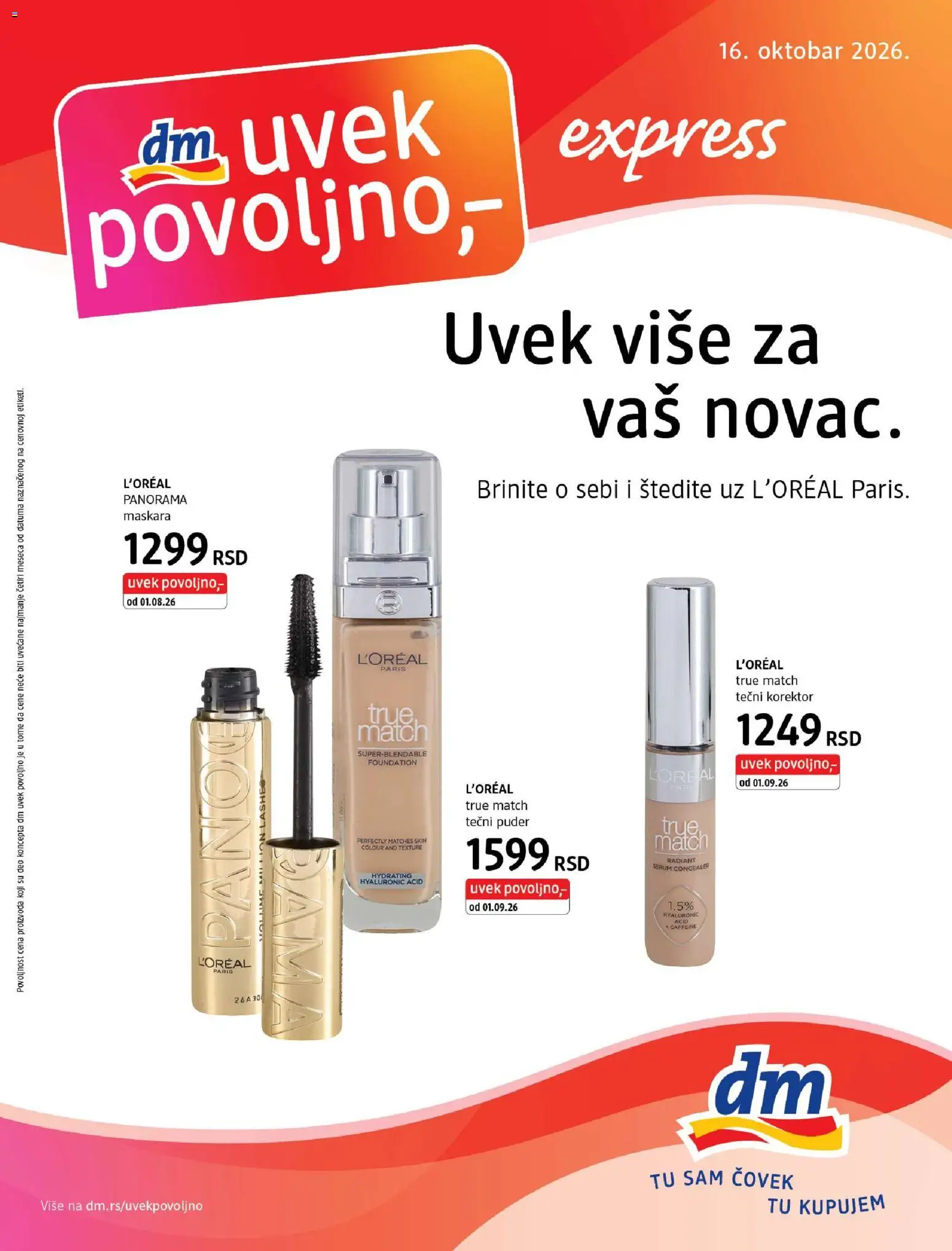 Pregled DM Drogerie kataloga - važi od 16.10.2026 - Korektor, Maskara, Puder, Tečni puder