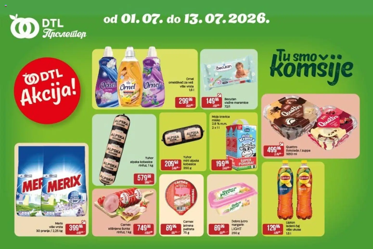 Pregled Metalac Proleter kataloga - važi od 01.07.2026 - Margarin, Moja kravica, Šunka, Kobasica
