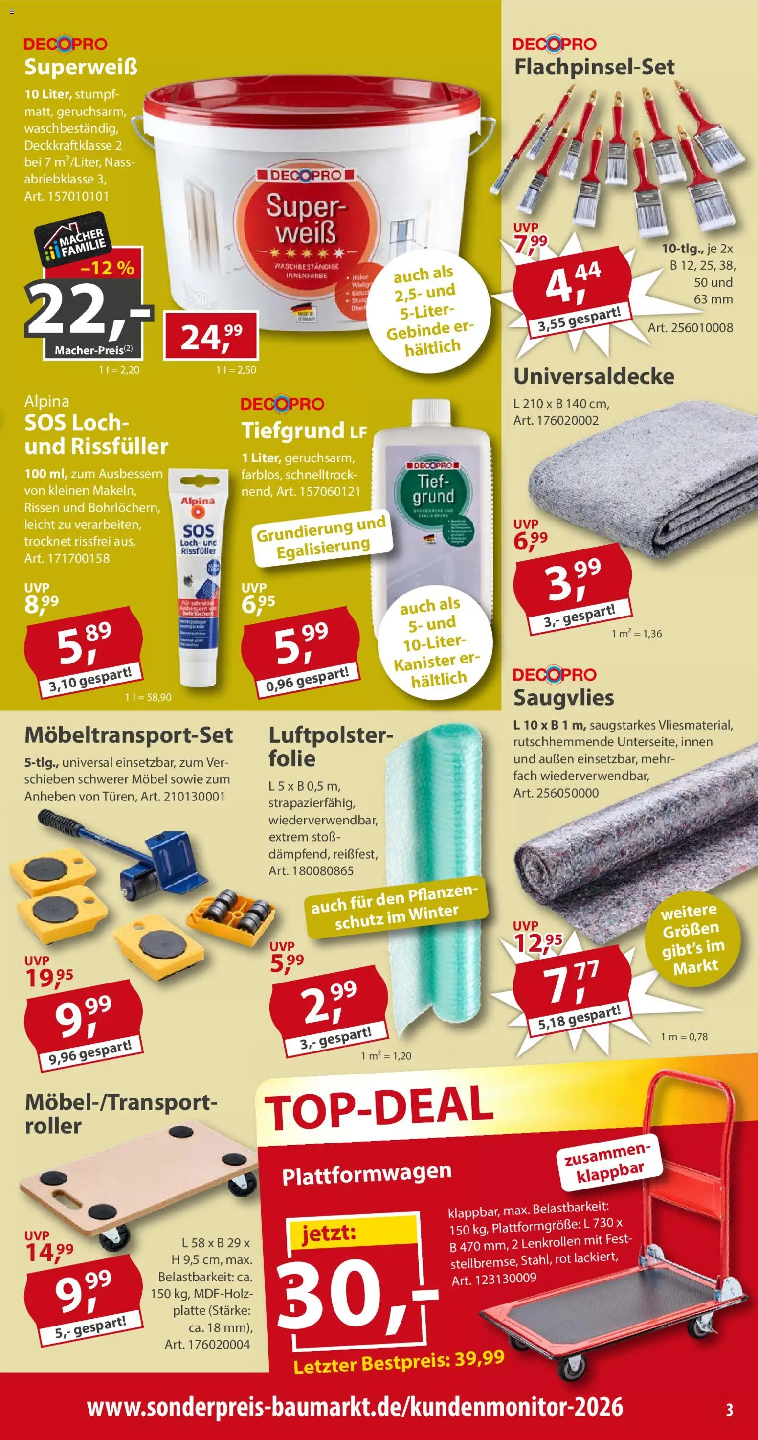 Vorschau von dem Prospekt des Geschäftes Sonderpreis Baumarkt, gültig ab dem 31.10.2026