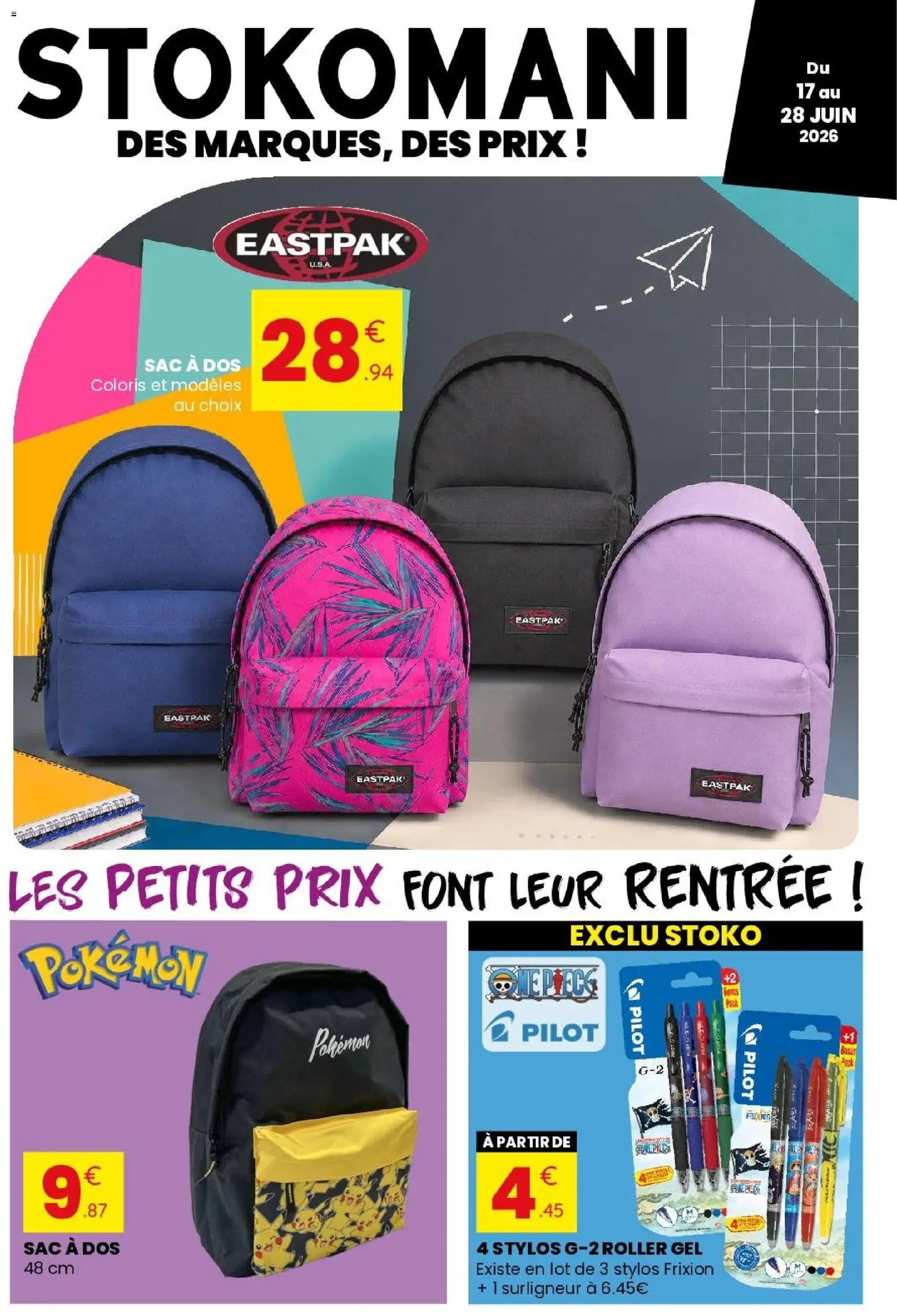 Prévisualisation de Stokomani catalogue les petits prix du magasin Stokomani formulaire valide 17/06/2026 - Sac à dos, Sac, Surligneur