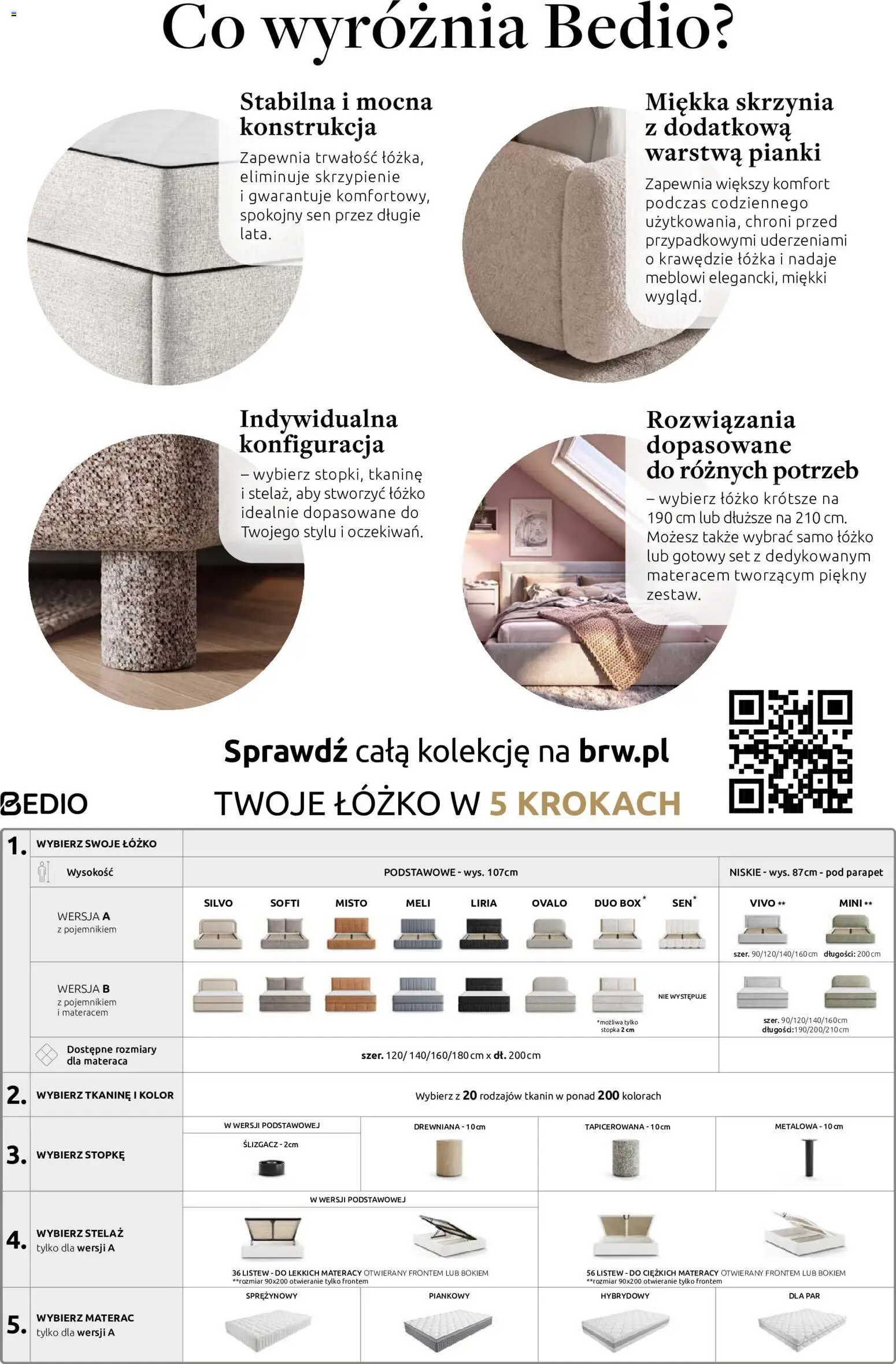 Pogląd gazetki "Black Red White promocje - Łóżka i materace BEDIO" ze sklepu Black Red White ważnej od 13.10.2026 - Łóżko, Materac, Pianki