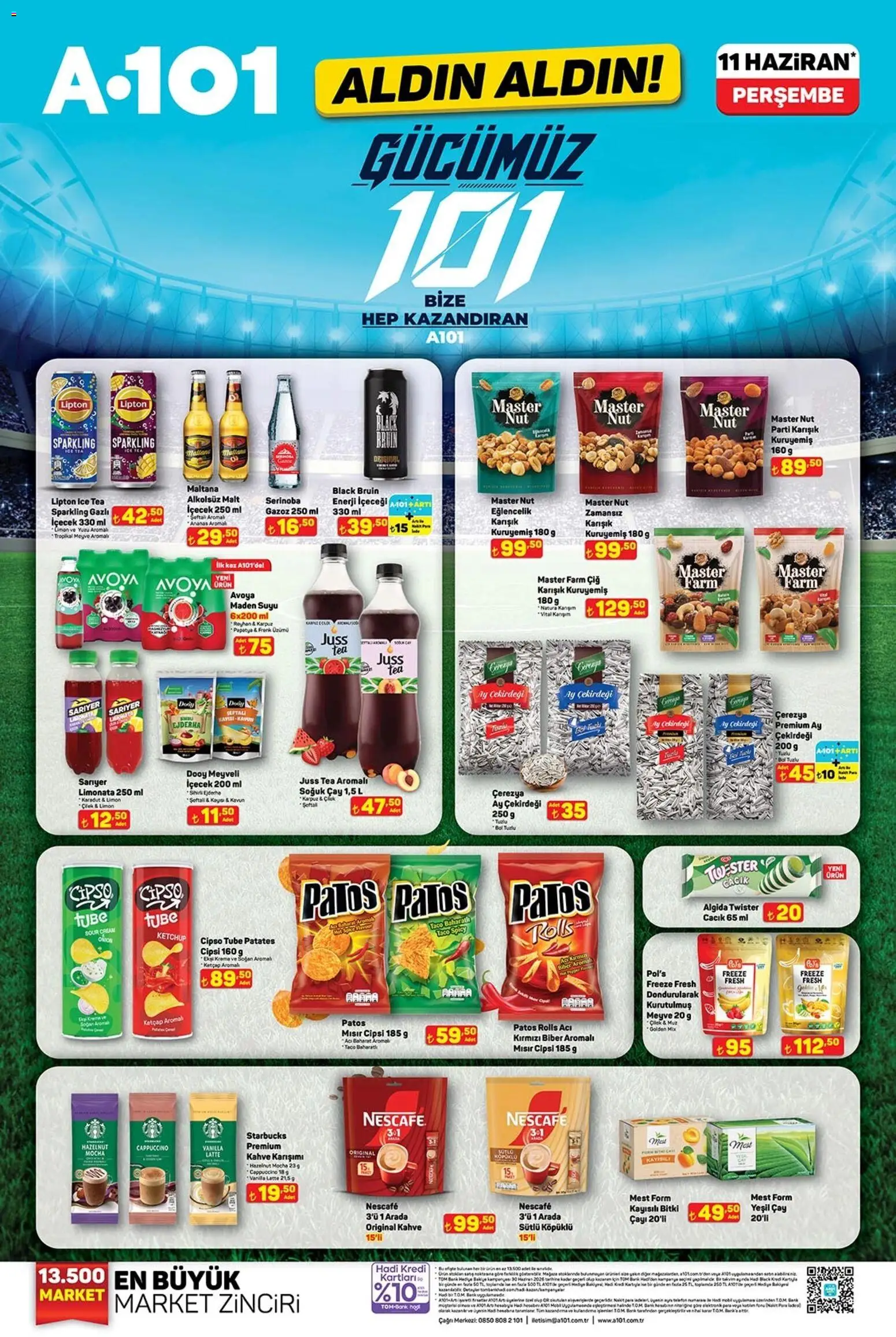 A101 A101 - Katalog Aldın Aldın 11.06.2026 - Broşürünün önizlemesi - Çilek, Frenk üzümü, Meyve, Ketçap, Kırmızı biber, Ekşi krema, Soğuk çay, Mısır cipsi