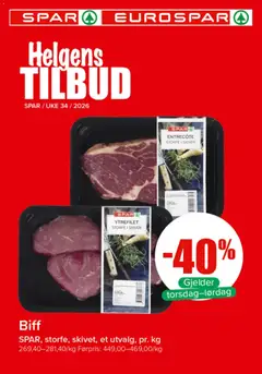 Forhåndsvis Spar Helgens Tilbud fra butikk Spar gyldig fra 20/08/2026