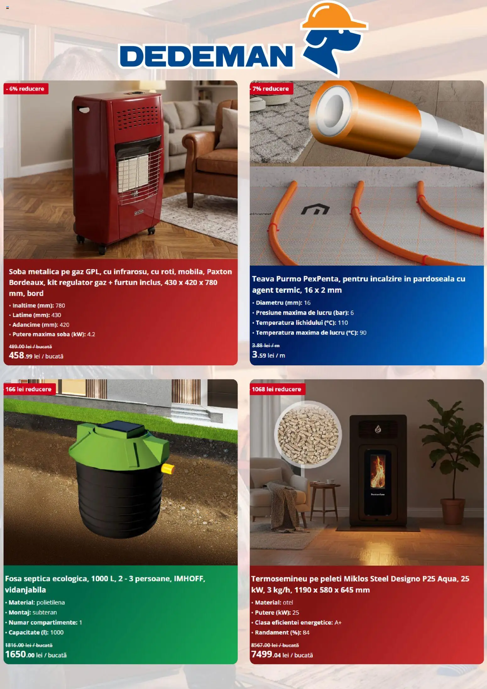 Previzualizarea de cataloage: Dedeman Dedeman Catalog valabil de la 01.10.2026 - Sobă, Fosă septică, Țeavă, Pardoseală
