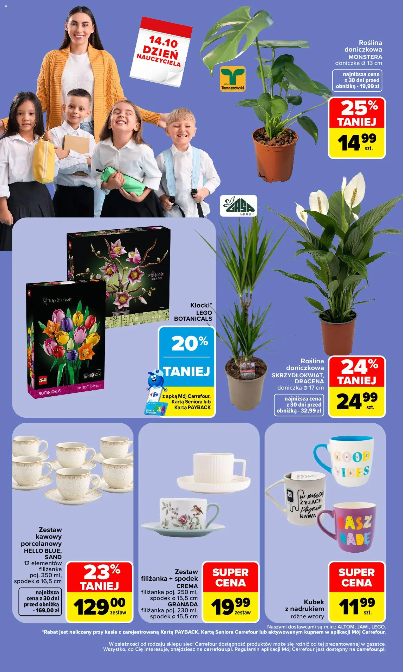 Pogląd gazetki "Carrefour gazetka - Dzień Nauczyciela" ze sklepu Carrefour ważnej od 05.10.2026 - Lego, Kawa, Karta, Doniczka