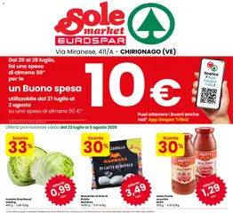 Anteprima dell'opuscolo Eurospar volantino Sole market dal negozio Eurospar valido da 23/07/2026