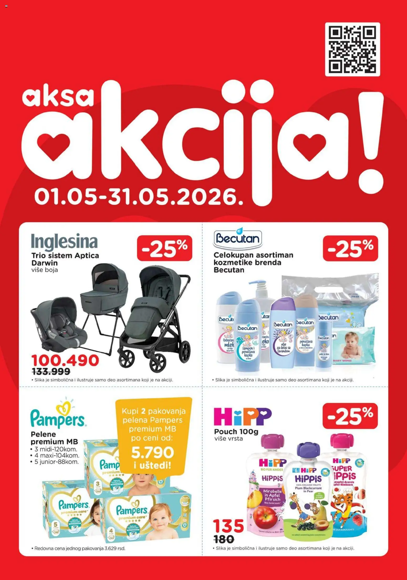 Pregled Aksa kataloga - važi od 01.05.2026 - Pampers, Šampon, Pelene