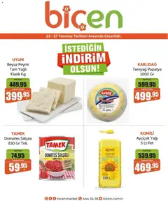 Biçen Market Biçen Market İndirim 23.07.2026 - Broşürünün önizlemesi