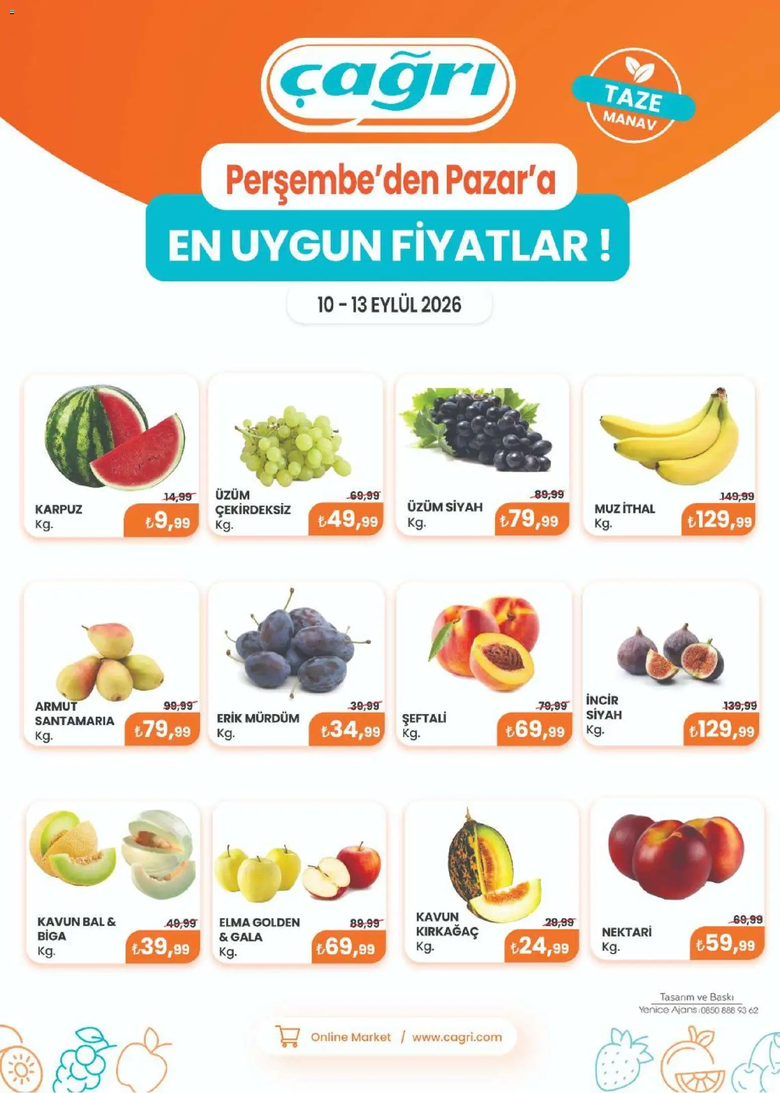 Çağrı Market Çağrı Market - Manav Katalog 10.09.2026 - Broşürünün önizlemesi