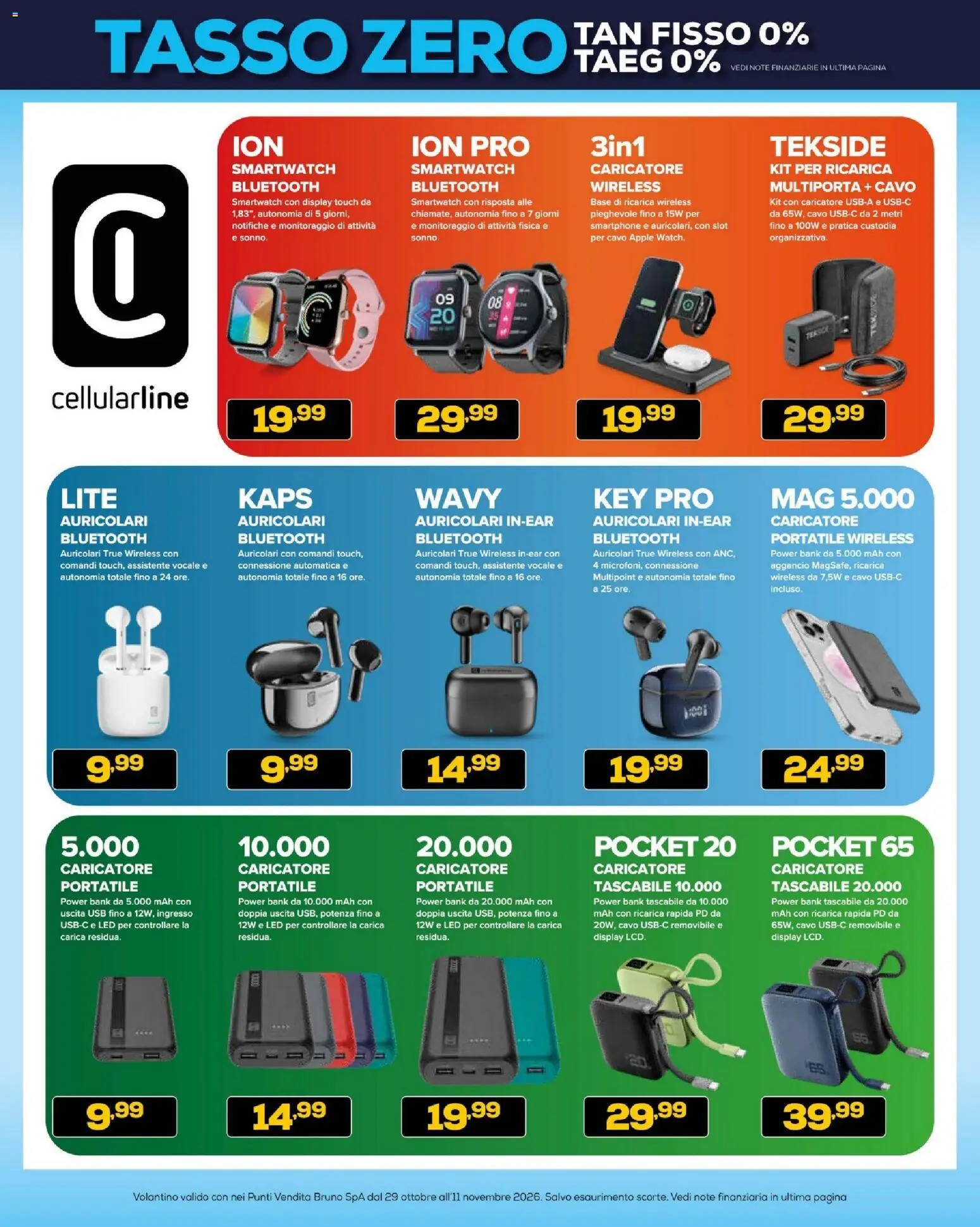 Anteprima dell'opuscolo BRUNO Black Friday dal negozio BRUNO valido da 29/10/2026 - Smartphone, Smartwatch, Power bank, Cavo, USB, Auricolari