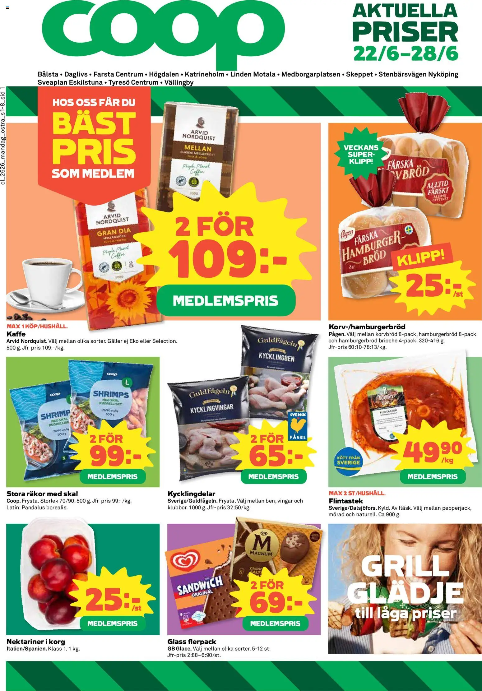 Förhandsgranska reklamblad Coop Daglivs erbjudanden från butik Coop Daglivs gäller från 22/06/2026