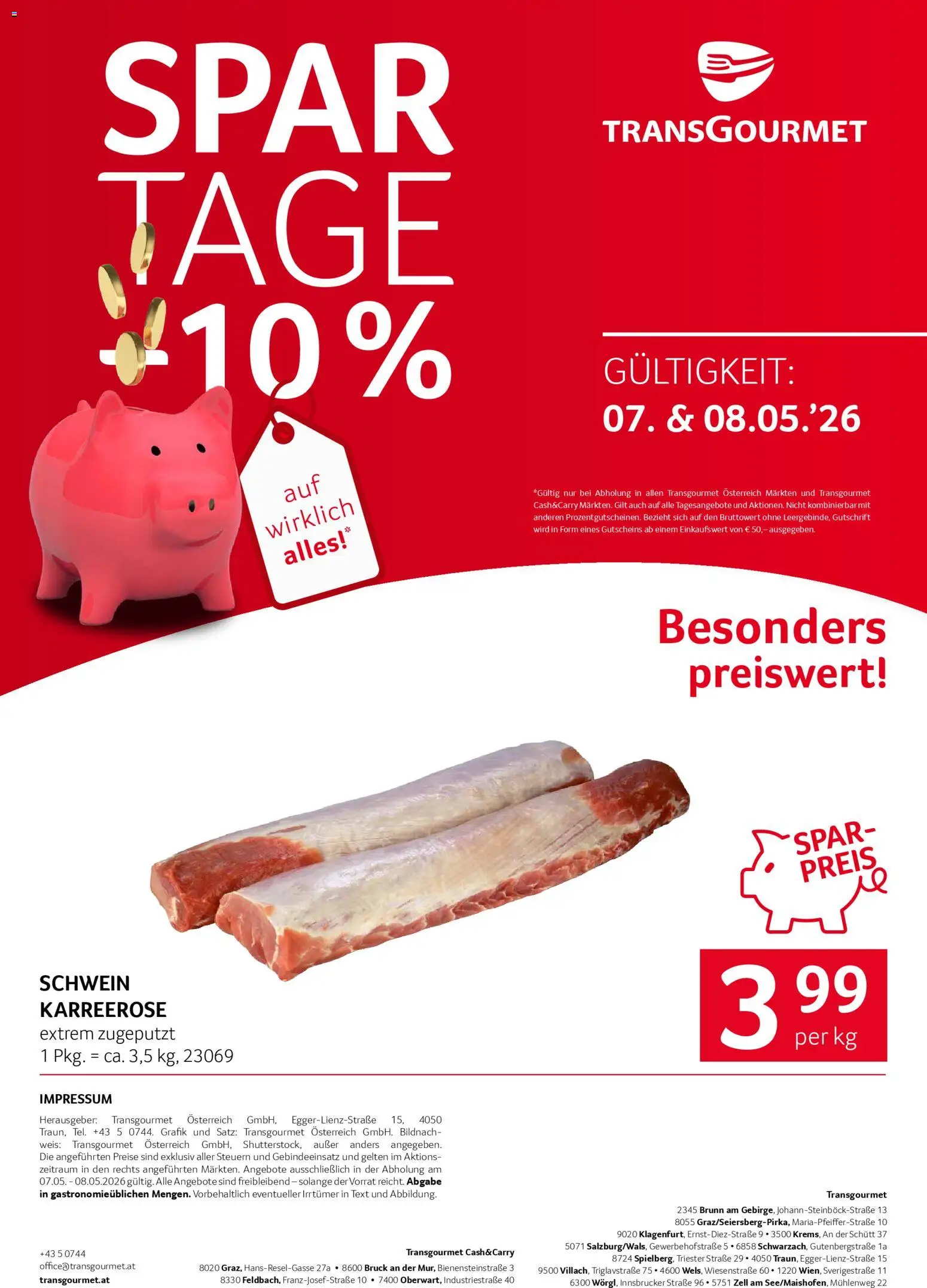 Vorschau der Angebote: Transgourmet Transgourmet Spartage gültig ab 07.05.2026